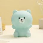 LED Night Light Decompression Silicone Lamp Touch Control RGB Mood Night Lamp for Children Cute Bear LED Vinyl Tapping Light