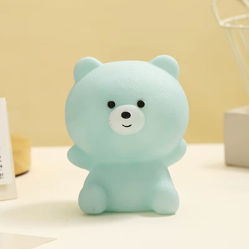 LED Night Light Decompression Silicone Lamp Touch Control RGB Mood Night Lamp for Children Cute Bear LED Vinyl Tapping Light