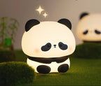 Cute Panda LED Night Light, Silicone Night Light, USB Rechargeable, Touch Night Lamp, Bedroom Timing Lamp Decoration, Children'S