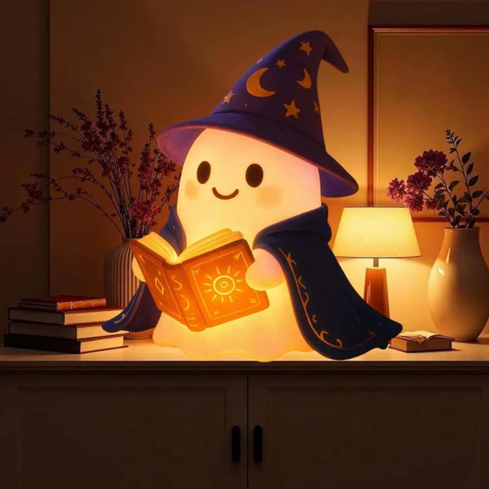 Decorative Ghost Lamp Enchanting Ghost Night Light Set for Halloween Book Lovers Led Lamp Home Bedroom Kids Room Decoration