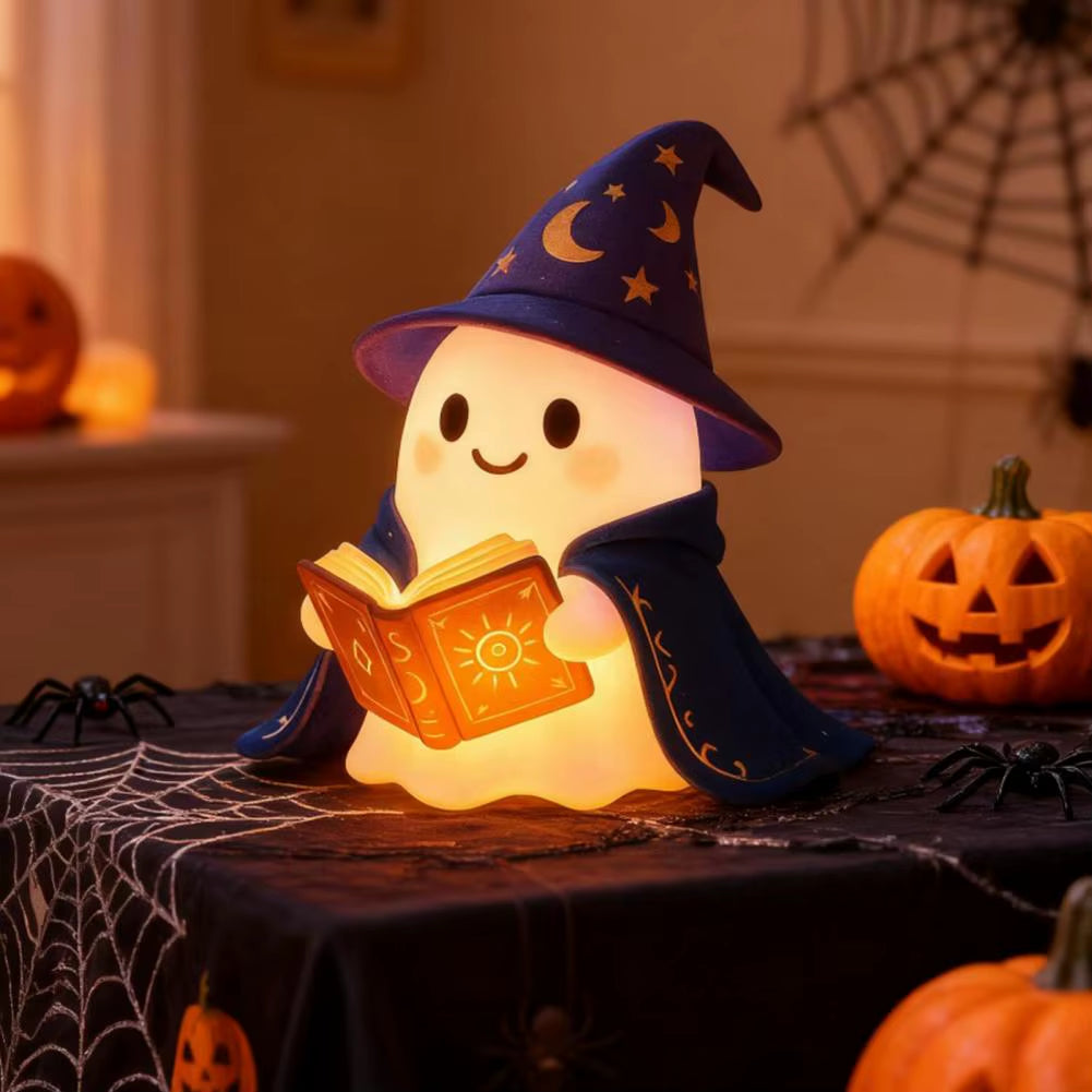 Decorative Ghost Lamp Enchanting Ghost Night Light Set for Halloween Book Lovers Led Lamp Home Bedroom Kids Room Decoration