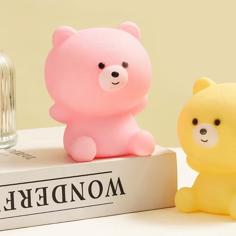 LED Night Light Decompression Silicone Lamp Touch Control RGB Mood Night Lamp for Children Cute Bear LED Vinyl Tapping Light